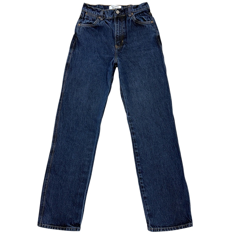 Reformation Cowboy High Rise Straight Jeans 25 Dark Wash Blue Denim Western